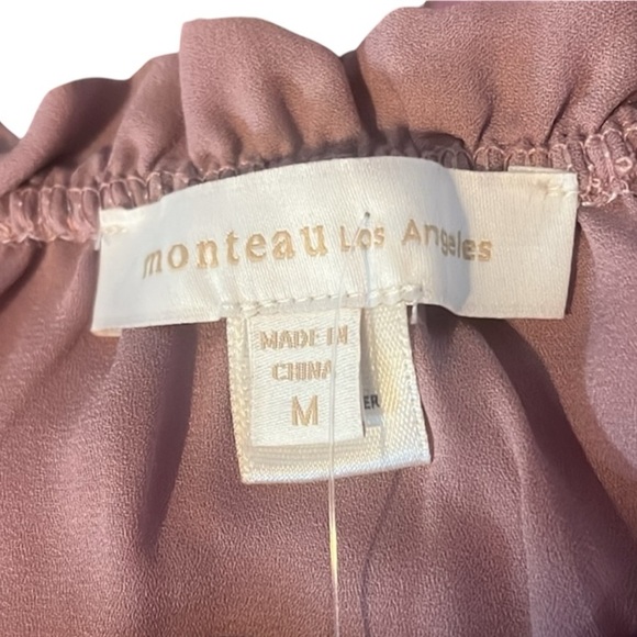 Monteau Los Angeles ruffled sleeve top new with tags - Picture 4 of 5